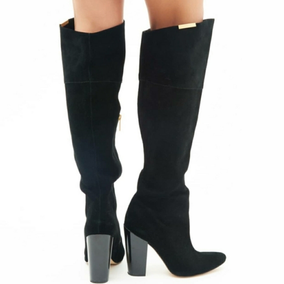 Calvin Klein Suede Convertible Knee High Boots - Picture 16 of 16